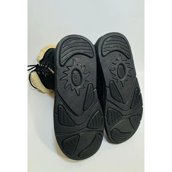 UGG Australia 5163 Upside Tall Suede Lace-Up Black Suede Shearling Boots US 6 - Picture 12 of 13